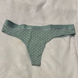 Victoria's Secret women’s Polka Dot Thong - Seafoam